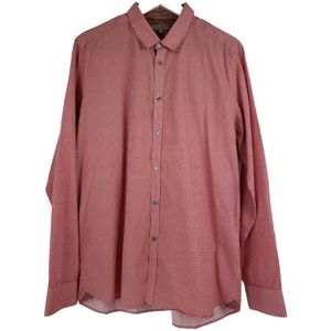 Ted Baker London Button Front Shirt Size 6 in Red Print